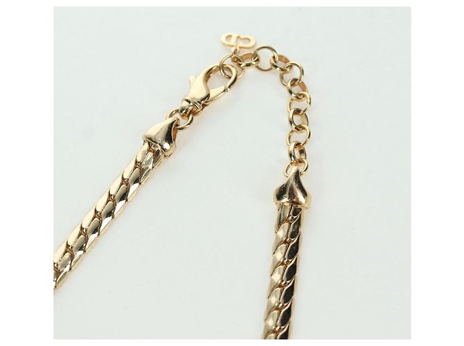 Collana in strass Christian Dior metallo oro Auth am11192V D'oro - vista 6