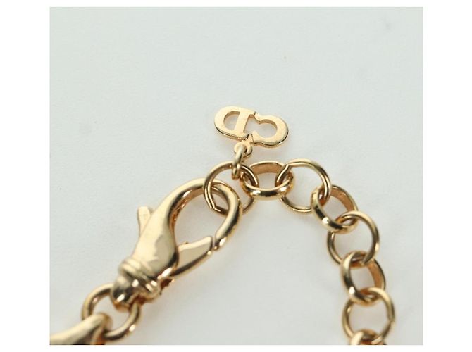 Collana in strass Christian Dior metallo oro Auth am11192V D'oro - vista 7