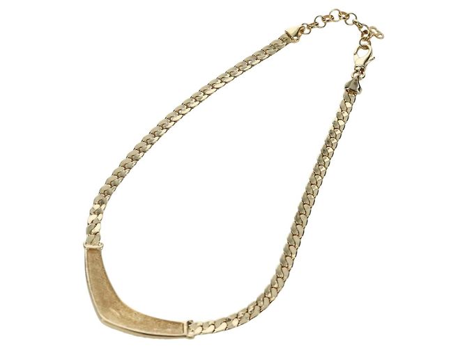 Collana in strass Christian Dior metallo oro Auth am11192V D'oro - vista 8