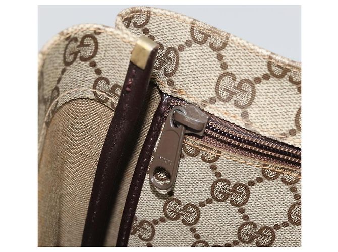 Borsa tote Gucci GG Supreme Web Sherry Line in PVC beige e rosso 02 37 1300 Auth ka3550 - vista 21