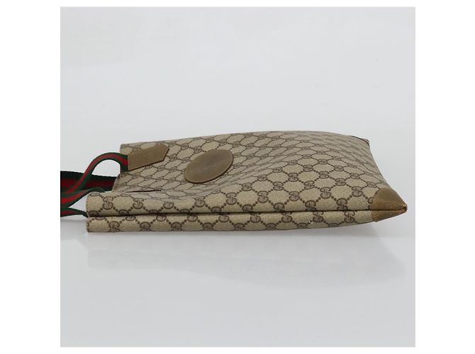 Borsa tote Gucci GG Supreme Web Sherry Line in PVC beige e rosso 02 37 1300 Auth ka3550 - vista 4