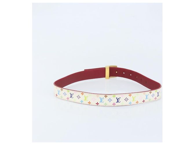 LOUIS VUITTON Multicolor LV Cut Gürtel Weiß M9682W Auth BA11744A - Ansicht 2