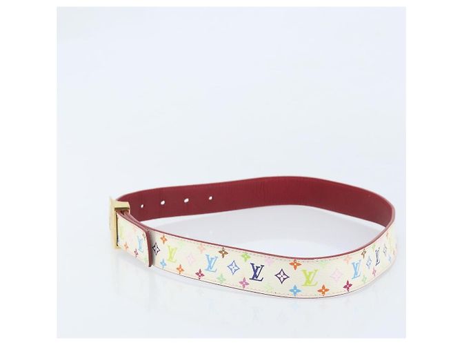 LOUIS VUITTON Multicolor LV Cut Gürtel Weiß M9682W Auth BA11744A - Ansicht 3