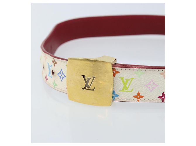 LOUIS VUITTON Multicolor LV Cut Gürtel Weiß M9682W Auth BA11744A - Ansicht 5