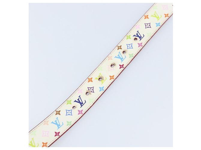 LOUIS VUITTON Multicolor LV Cut Gürtel Weiß M9682W Auth BA11744A - Ansicht 8