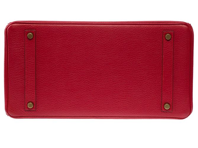 Hermès Borsa HERMES Birkin 35 in Pelle Rossa - 103417 Rosso - vista 11