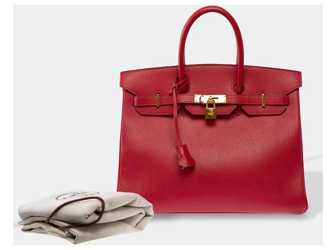 Hermès Borsa HERMES Birkin 35 in Pelle Rossa - 103417 Rosso - vista 2