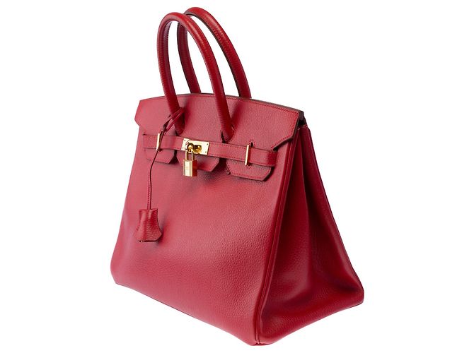 Hermès Borsa HERMES Birkin 35 in Pelle Rossa - 103417 Rosso - vista 5
