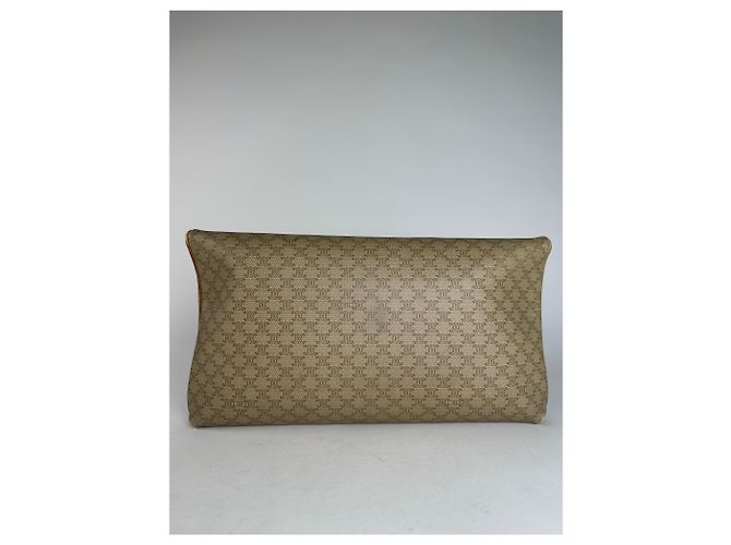 Céline Clutch in pelle monogramma Triomphe vintage di Celine beige e marrone - vista 2