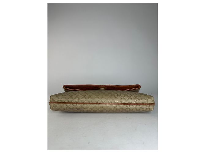 Céline Clutch in pelle monogramma Triomphe vintage di Celine beige e marrone - vista 4
