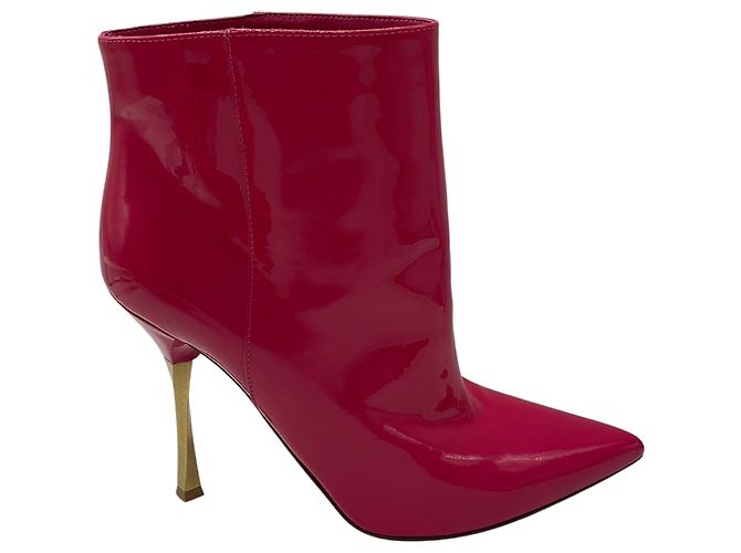 Valentino Garavani Botines de charol rosa intenso con punta afilada Valentino - vista 2