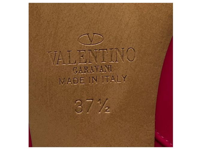 Valentino Garavani Botines de charol rosa intenso con punta afilada Valentino - vista 7