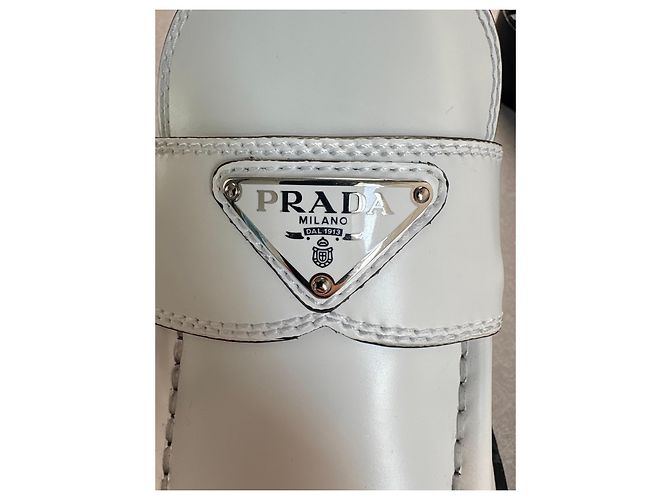 Mocassini Prada in pelle bianca Bianco - vista 3