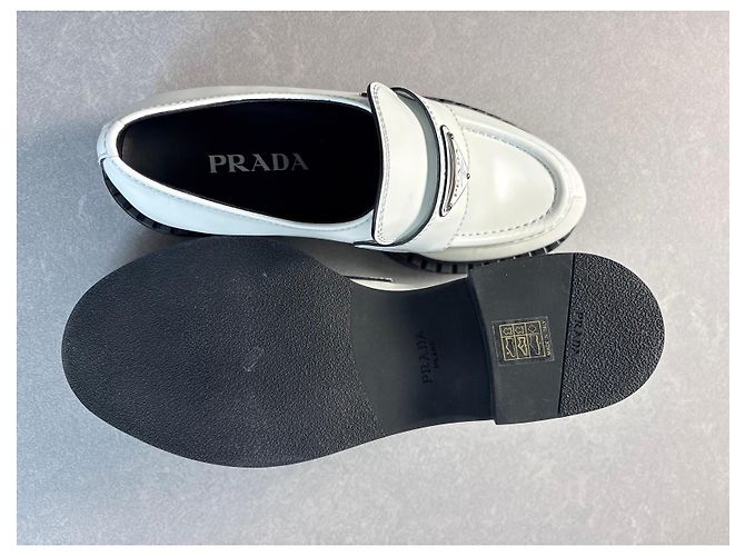 Mocassini Prada in pelle bianca Bianco - vista 4