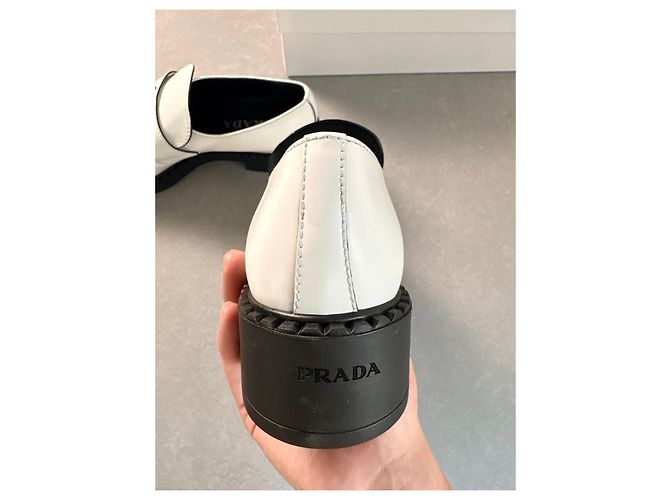 Mocassini Prada in pelle bianca Bianco - vista 8