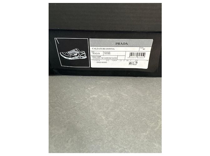 Sneakers Prada in pelle e camoscio Bianco Grigio - vista 8
