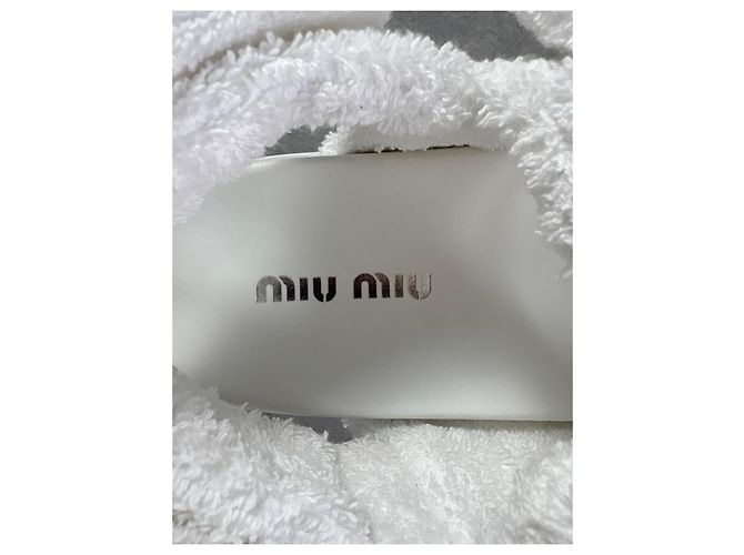 Sandali Miu Miu in spugna bianca Bianco - vista 2