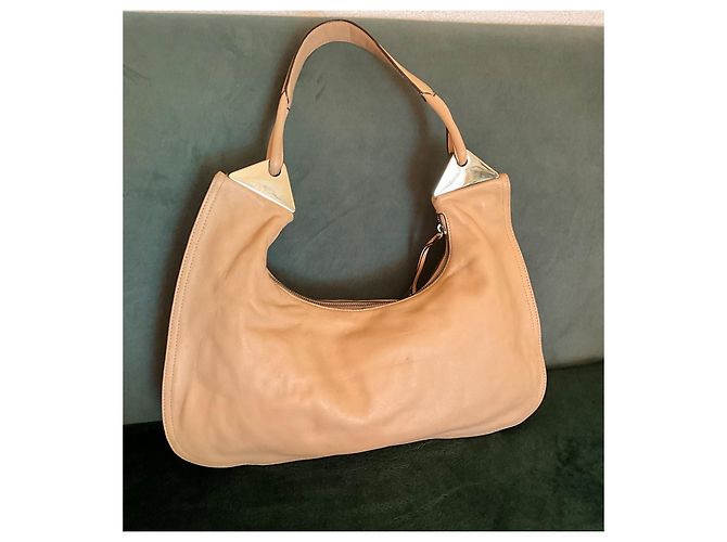 Autre Marque Borsa Cromia beige in pelle di agnello - vista 3