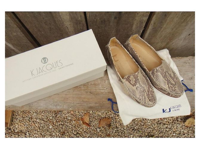 K Jacques Loafers Beige Python Style Leather - view 2