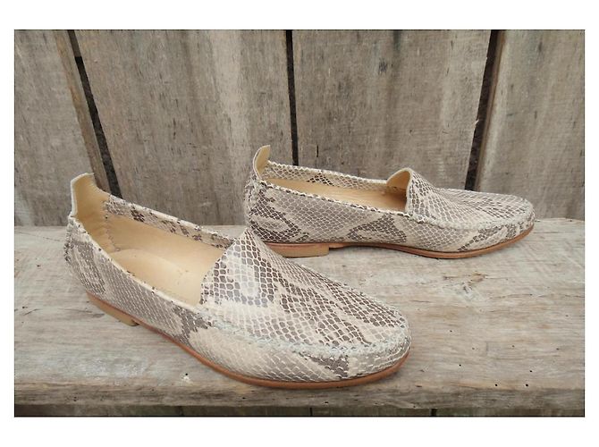 K Jacques Loafers Beige Python Style Leather - view 3