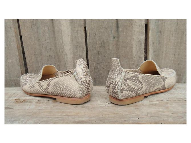 K Jacques Loafers Beige Python Style Leather - view 5