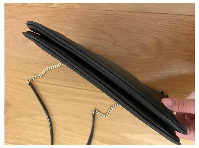 Schwarze Leder-Clutch Sandro - Ansicht 10