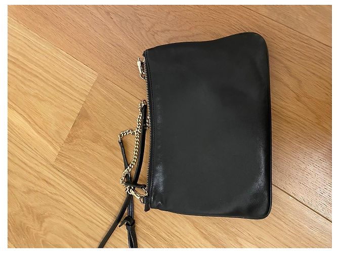 Schwarze Leder-Clutch Sandro - Ansicht 3