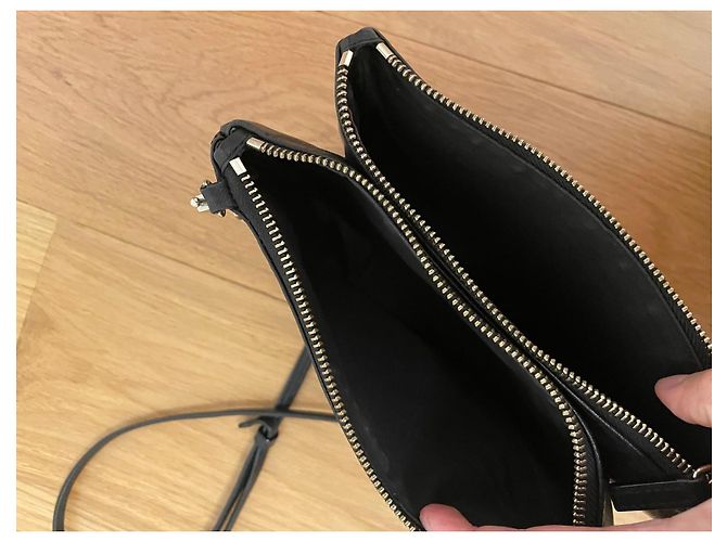 Schwarze Leder-Clutch Sandro - Ansicht 4