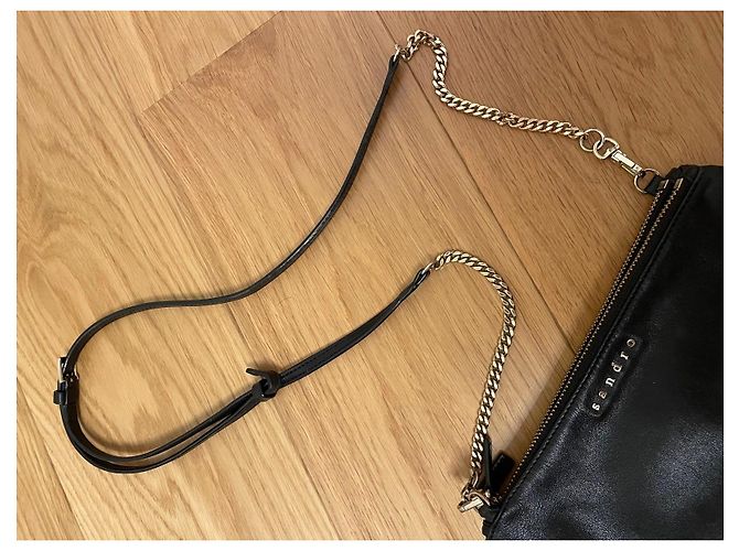 Schwarze Leder-Clutch Sandro - Ansicht 7