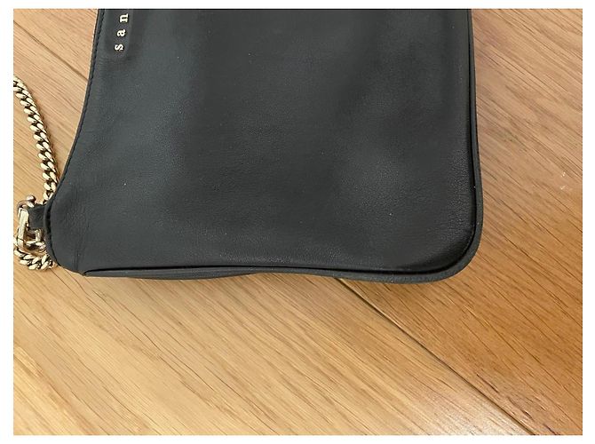 Schwarze Leder-Clutch Sandro - Ansicht 8