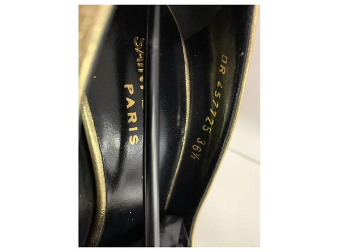 Saint Laurent Tacchi D'orsay glitter D'oro - vista 3