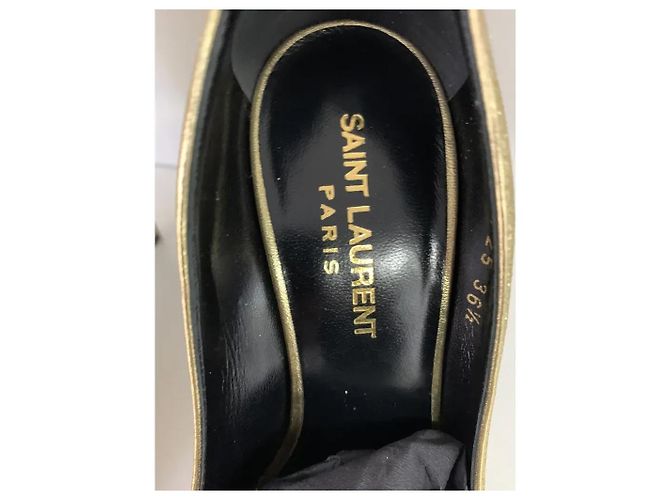 Saint Laurent Tacchi D'orsay glitter D'oro - vista 4