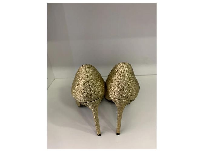Saint Laurent Tacchi D'orsay glitter D'oro - vista 6