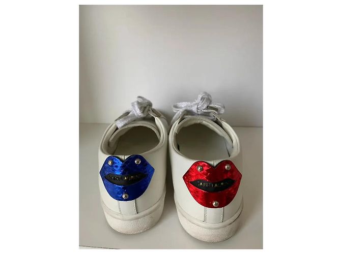 Sneakers Saint Laurent Court in pelle bianca - vista 4