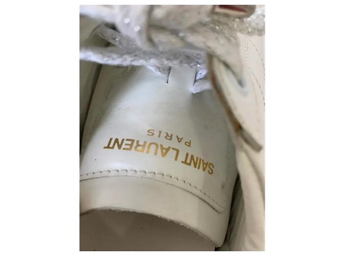 Sneakers Saint Laurent Court in pelle bianca - vista 7