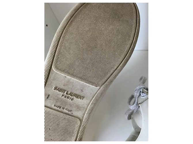 Sneakers Saint Laurent Court in pelle bianca - vista 9