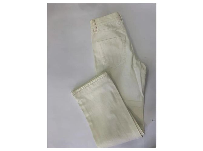 Vaqueros Saint Laurent de mezclilla blanca de algodón Blanco - vista 5