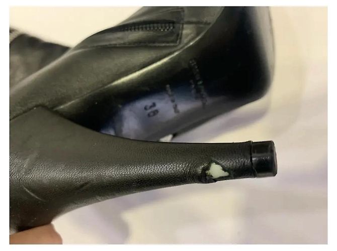 Stivali Fetish Saint Laurent in pelle nera sopra il ginocchio Nero - vista 4