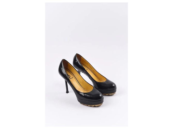 Décolleté Saint Laurent Tribtoo in vernice nera Nero - vista 2