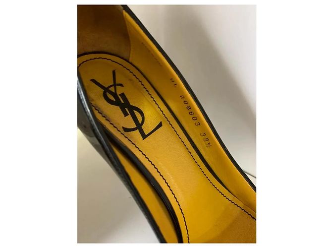 Décolleté Saint Laurent Tribtoo in vernice nera Nero - vista 8