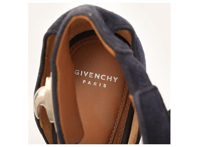 Givenchy Shark Lock Platform Sandals Navy Suede Navy blue - view 4
