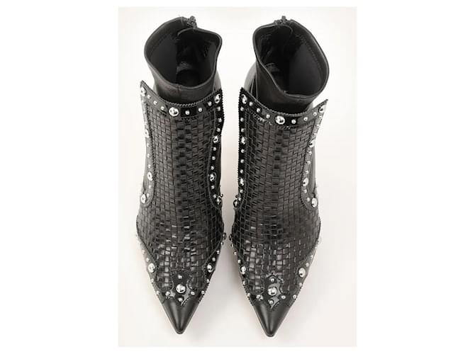 Stivaletti Givenchy con borchie in pelle nera Nero - vista 3