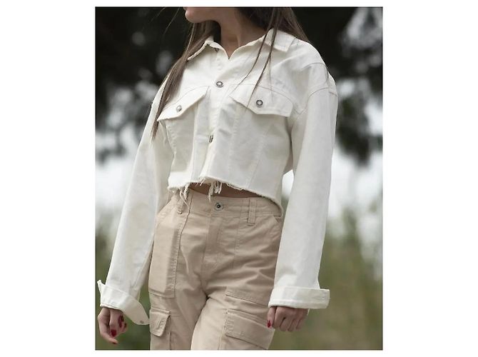 Givenchy Cropped Denimjacke Weiß - Ansicht 8