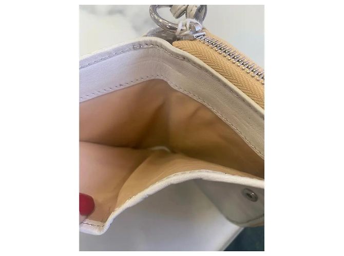 Portefeuille Chloé Paddington Padlock Bifold en cuir python blanc Blanc cassé - vue 6