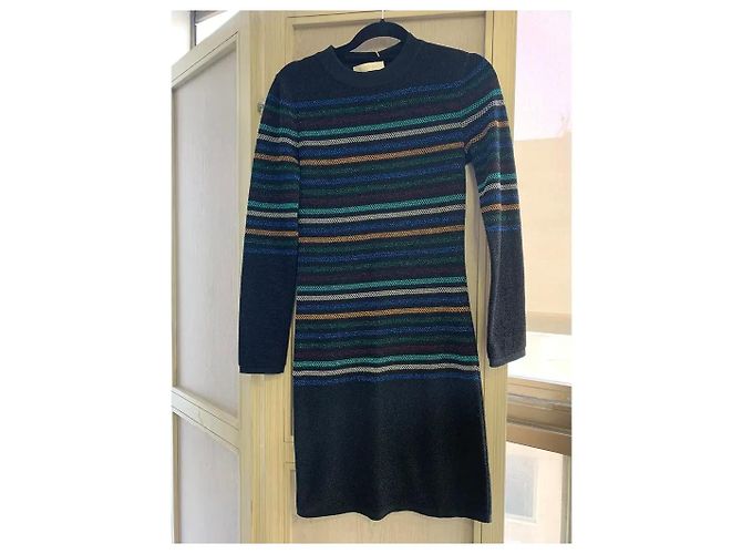 Chloé Gestreiftes Kleid Schwarz XS - Ansicht 4