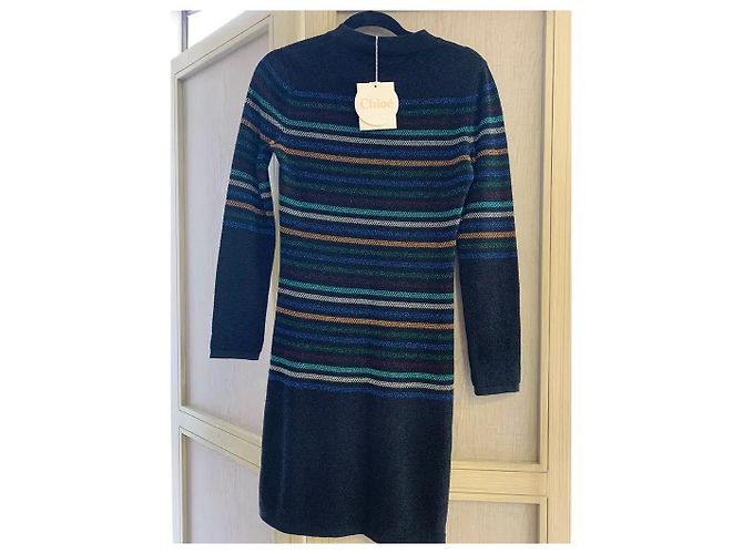 Chloé Gestreiftes Kleid Schwarz XS - Ansicht 6