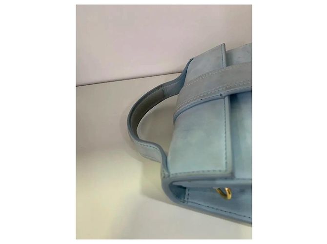 Jacquemus Le Bambino Mini Borsa in scamosciato blu - vista 13