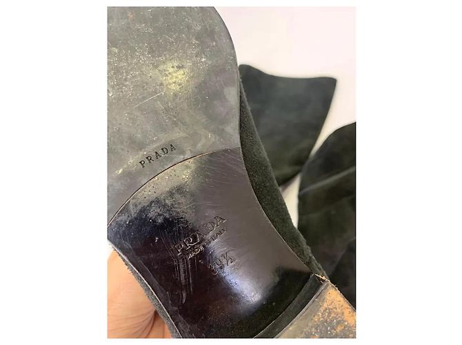 Botas altas de ante Prada negras Negro - vista 6
