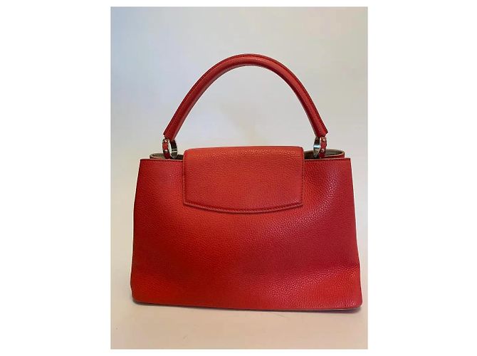 Borsa Louis Vuitton Capucines MM in pelle rosa - vista 5