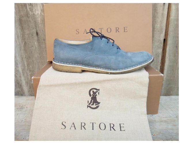 Richelieu Sartore Sabah in camoscio azzurro Blu chiaro - vista 2